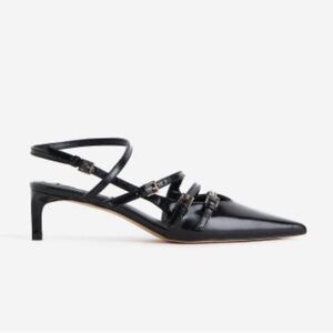 H&M black patent strappy slingbacks